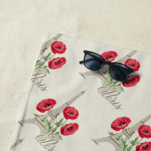 Paris France beach towel