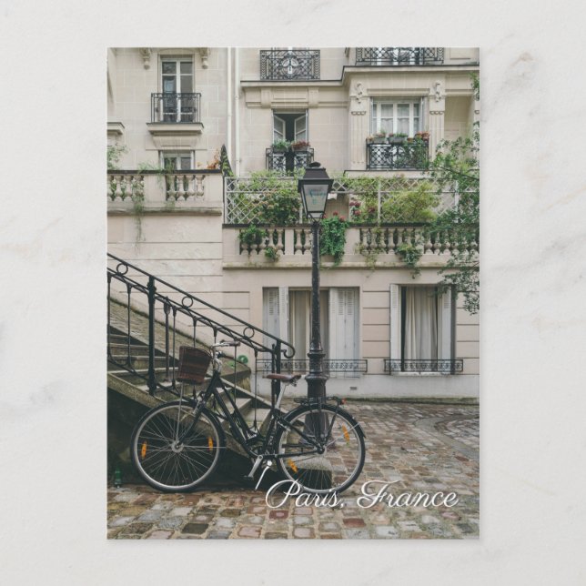 Paris France bike autumn fall travel postcard (Front)