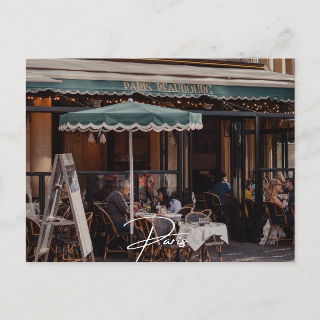 Paris France Cafe Postcard (Front)
