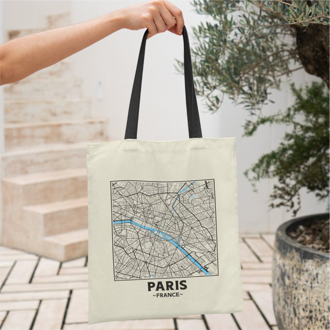 Paris, France, City Map Tote Bag (Creator Uploaded)