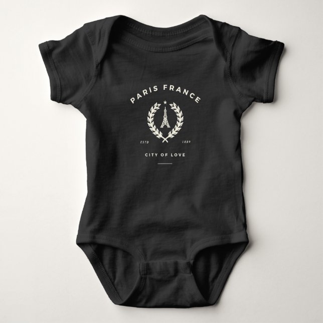 Paris France City Of Love Baby Bodysuit (Front)