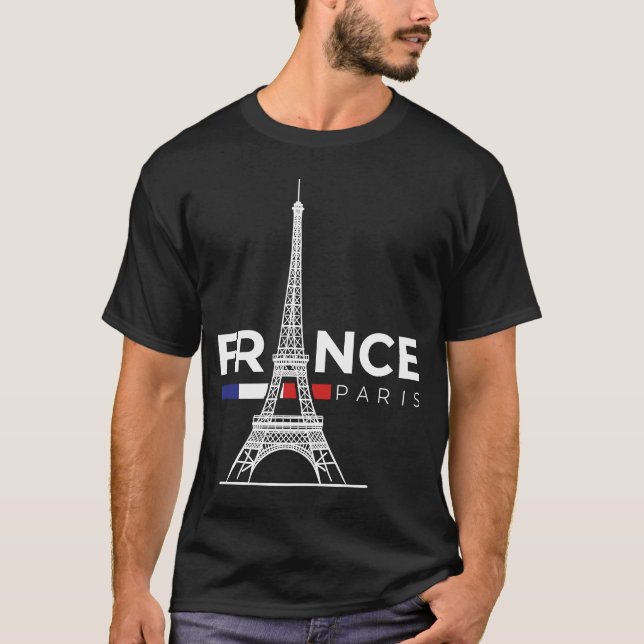 Paris France City of Love Eiffel Tower Europe T-Shirt (Front)