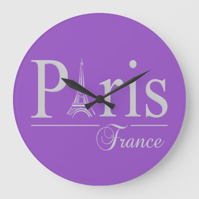 Paris France custom colour wall clock (Front)