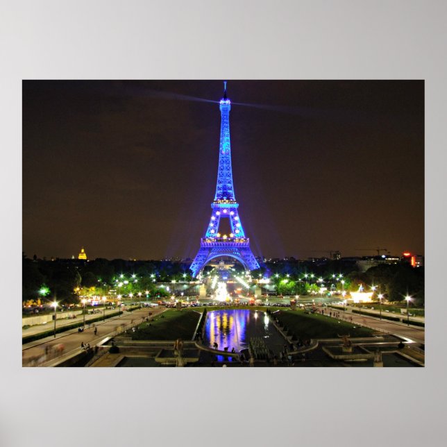 Paris, France - Eiffel at night Poster (Front)