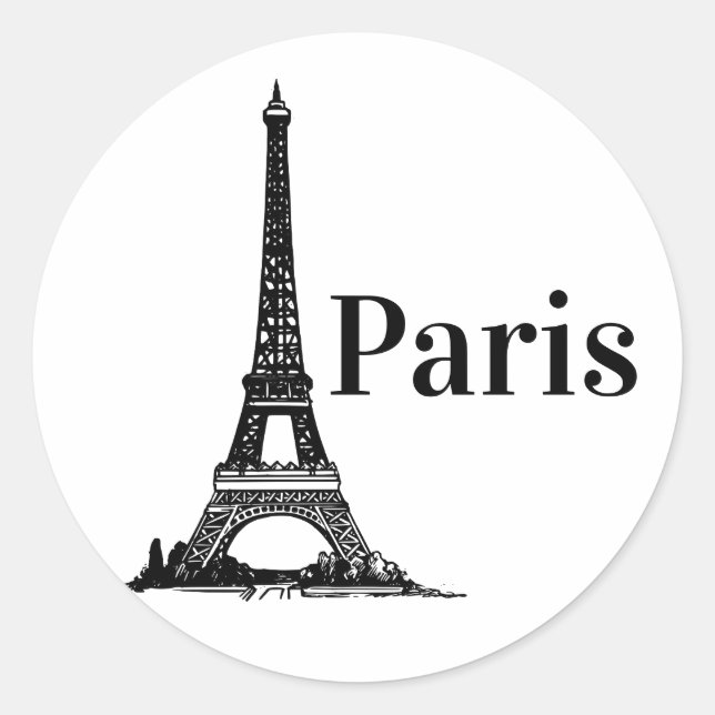 Paris France, Eiffel tower #2 Classic Round Sticker (Front)