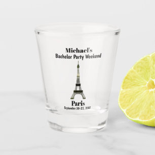 Paris France Eiffel Tower Bachelor Party Favour Shot Glass