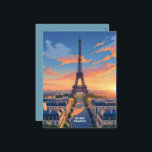 Paris France Eiffel Tower_ City Skyline Holiday Postcard<br><div class="desc">Embark on a visual journey to the vibrant streets of Paris with our Modern Paris Travel Postcard. This contemporary artwork captures the dynamic spirit of the city, showcasing the iconic Eiffel Tower against a backdrop of a modern and lively Parisian skyline.Perfect for travel lovers, Paris enthusiasts, or as a chic...</div>