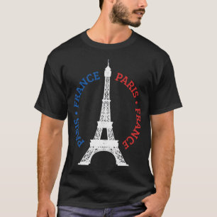 Paris France Eiffel Tower French Flag Souvenir Gif T-Shirt