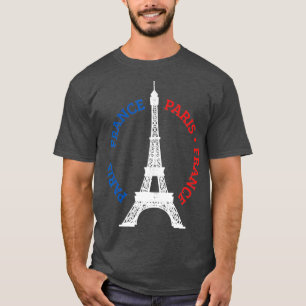 Paris France Eiffel Tower French Flag Souvenir T-Shirt