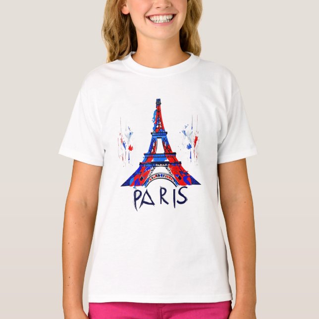 Paris France Eiffel Tower Gift T-Shirt (Front)