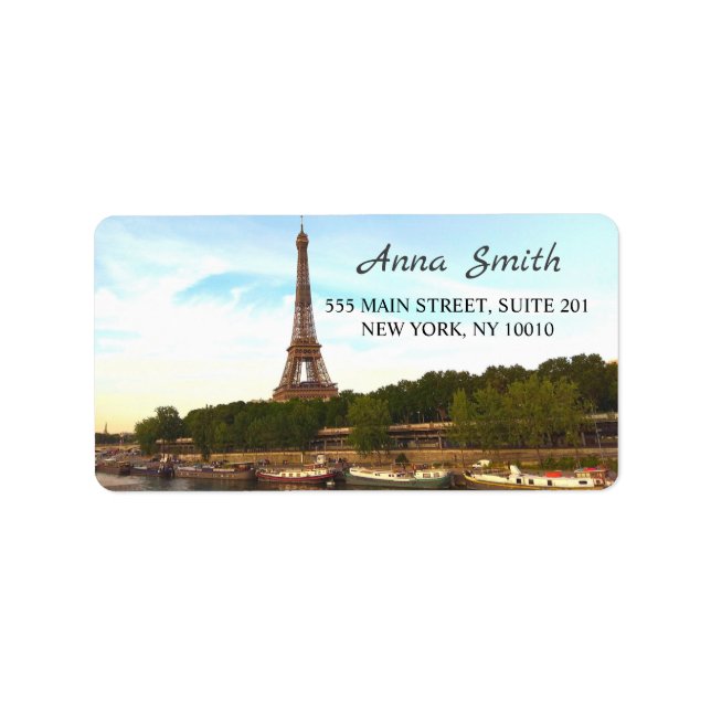 Paris. France. Eiffel  tower Label (Front)