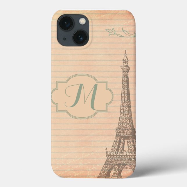 Paris France Eiffel Tower Monogram IPAD Mini Case (Back)