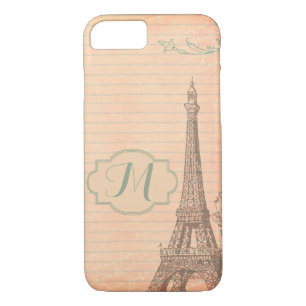 Paris France Eiffel Tower Monogram iPhone 7 Case