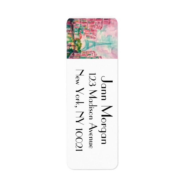 Paris France - Eiffel Tower Return Address Labels (Front)