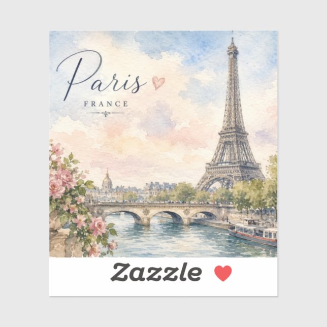 Paris France Eiffel Tower river seine  (Sheet)