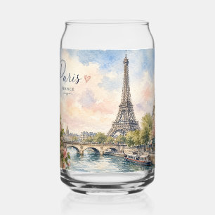 Paris France Eiffel Tower river seine  Can Glass