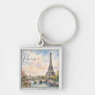 Paris France Eiffel Tower river seine Key Ring