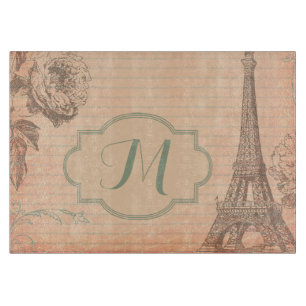 Paris France Eiffel Tower Shab Glass Cutting Board