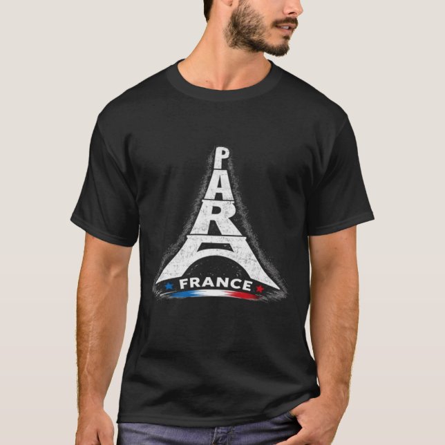 Paris France Eiffel Tower T-Shirt (Front)