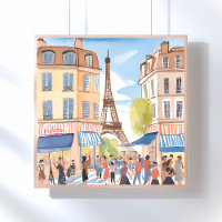 Paris France Eiffel Tower | Watercolor European