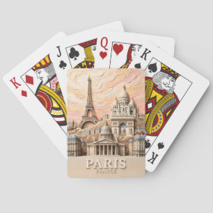  Paris France Europe Modern Pastel Textured Travel Playing Cards