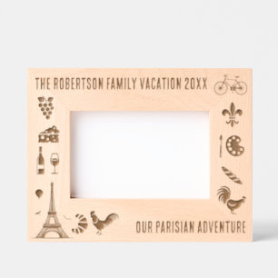 Paris France Family Vacation Personalised 6x4 Etched Frames