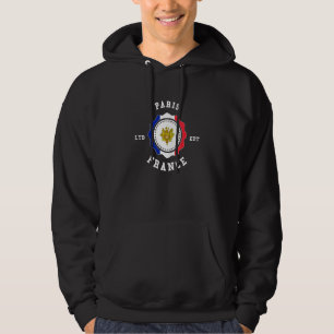 PARIS France Flag Badge Vintage Hoodie