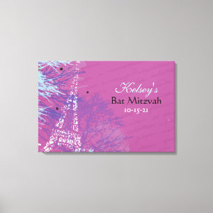 PARIS FRANCE FRENCH Bar Bat Mitzvah Sign-In Board Canvas Print
