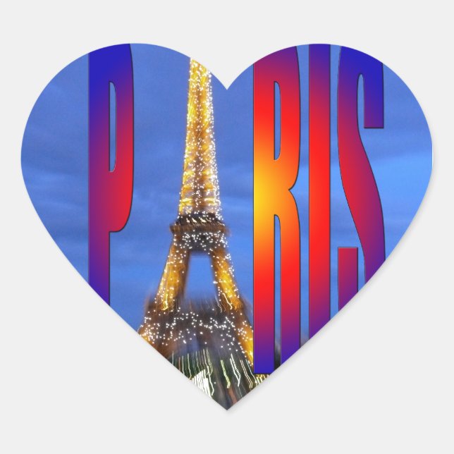 Paris France Heart Sticker (Front)