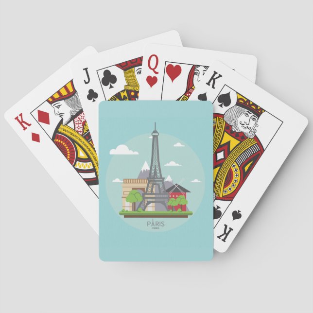 Paris France Landmarks Eiffel Tower Playing Cards (Back)