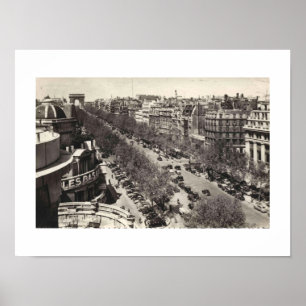 Paris France L'Avenue des Champs-Elysses, 1950s  Poster