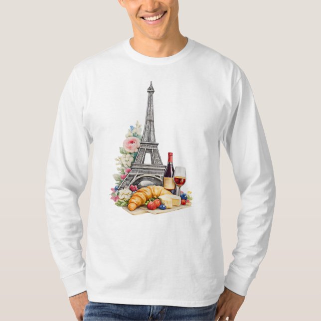 Paris France Long Sleeve T-Shirt (Front)