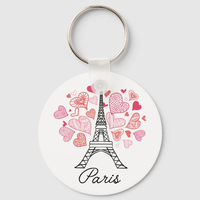 Paris, France Love Key Ring (Front)