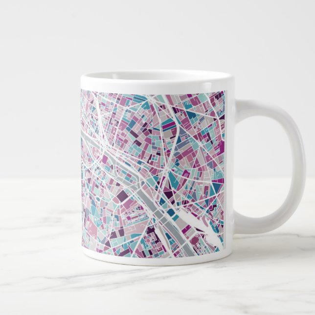 Paris France Map Large Coffee Mug (Right)