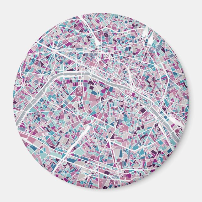 Paris France Map Magnet (Front)