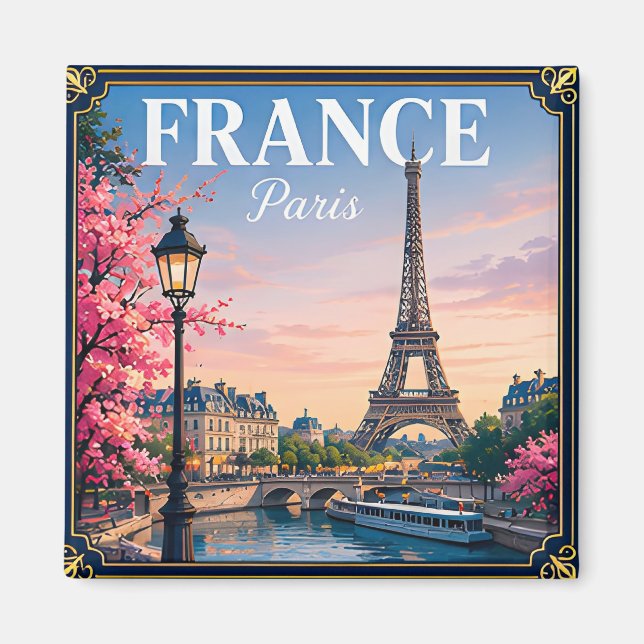 🗼 Paris France Memory From Eiffel Tower Trip 🗼 Magnet (Front)