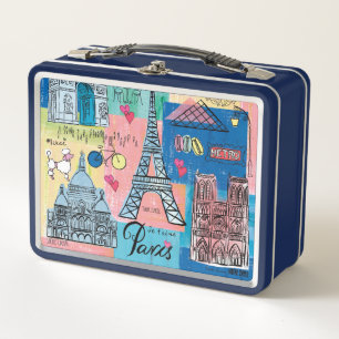 Paris, France Metal Lunch Box