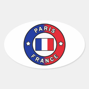 Paris France Oval Sticker