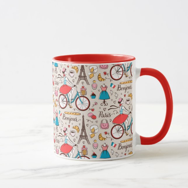 Paris France Pattern Mug (Right)