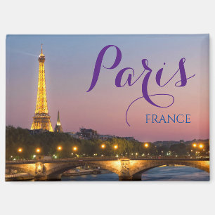 Paris France Postcard Eiffel Tower Magnet