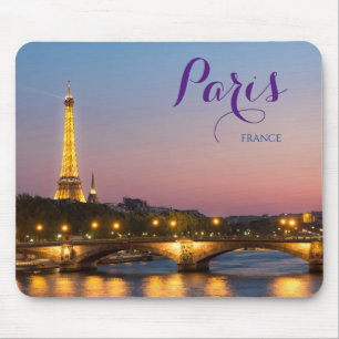 Paris France Postcard Eiffel Tower Mouse Pad Gift