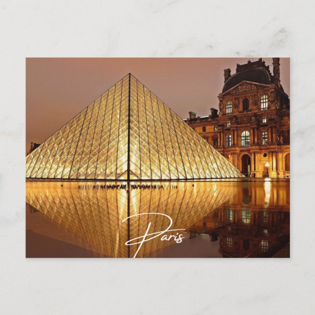 Paris France Postcard, the Louvre Invitation Postcard (Front)