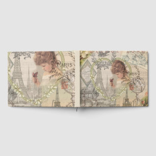 Paris France Pretty Girl Soft Eiffel Guest Book