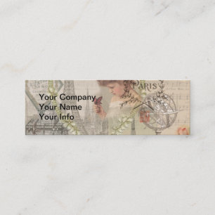 Paris France Pretty Girl Soft Eiffel Mini Business Card