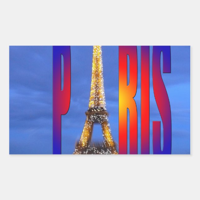 Paris France Rectangular Sticker (Front)
