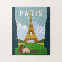 Paris France Retro Travel Art Vintage