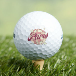 Paris France Retro Vintage Golfing court Golf Balls