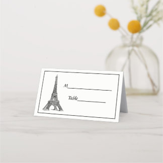 Paris France Skyline #2 BW Framed Escort Cards