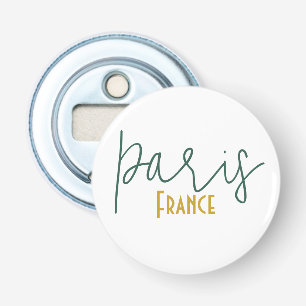Paris, France Souvenir Button Bottle Opener