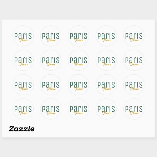 Paris, France Souvenir Classic Round Sticker (Sheet)